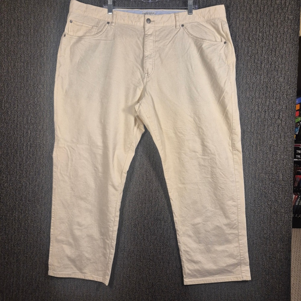 Peter Millar Corduroy Pants Mens 44X28 Beige Stretch Straight Leg Five Pocket